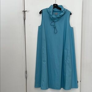 COS Sleeveless Aqua Blue A-Line Dress with Cowl Neck. NWOT.